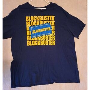 Blockbuster Video Store Blue Shirt 3XL Ticket Stub Spellout 90s Retro Movie (K)